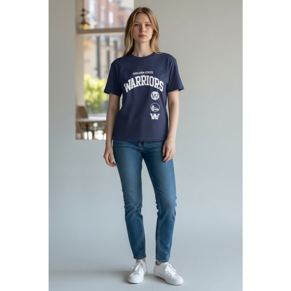 Women's Unbranded Navy Golden State Warriors Short Sleeve Tee M